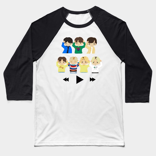 Chibi bts Baseball T-Shirt by cutedrivers